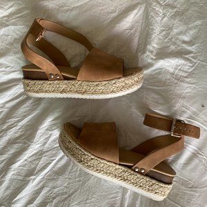 Tan Wedge Sandals